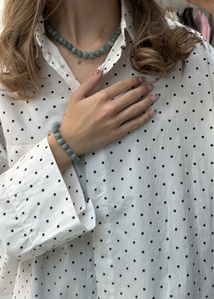 Jade halskæde Steel Blue By ANTHON